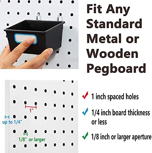 Pegboard Hooks with Bins, Peg Locks, for Organizing Various Tools, 117 PCS, 60 of Which are Locks - Image 4