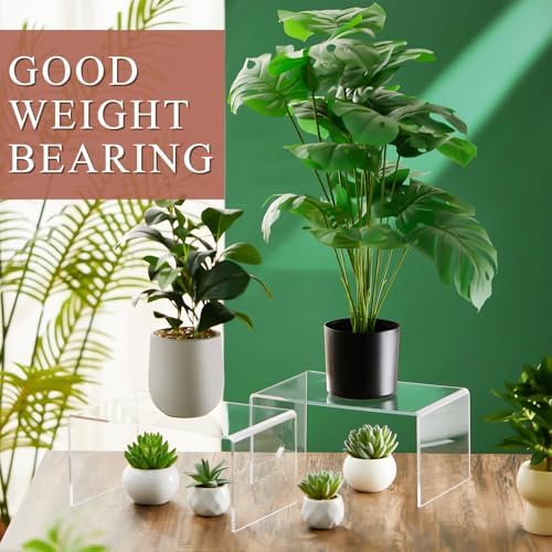 RattanView 2 Pcs 14 Inch Large Clear Acrylic Shelf Riser, 5mm Thick - Image 3