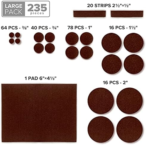Felt Furniture Pads X-PROTECTOR 235 PCS Premium Furniture Pads - Felt Pads Furniture Feet Best Wood Floor Protectors - Protect Your Hardwood & Laminate Flooring! - Image 5