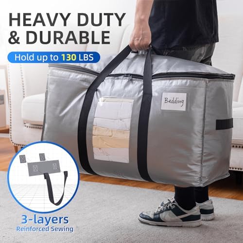 TAILI Moving Bags Silver Heavy Duty Extra Large 4 Pack, Clear Window - Image 4
