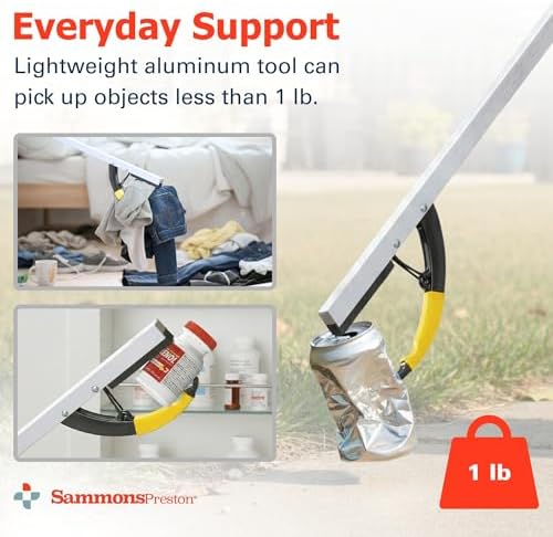 Sammons Preston Reacher, 26" Lightweight Grabber Reacher Tool with Magnetic Tip, Ergonomic Grip & Claw Jaw, Portable Reaching Aid for Seniors, Daily Living & Home Use, Standard Silver, Folding, 3 pack - Image 4