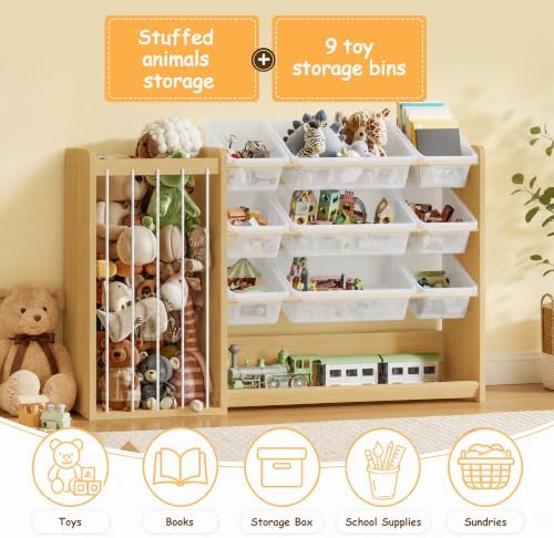 2-in-1 Montessori toyOrganizer, 9 Clear Bin, Plush Storage & Bottom Shelf - Image 6
