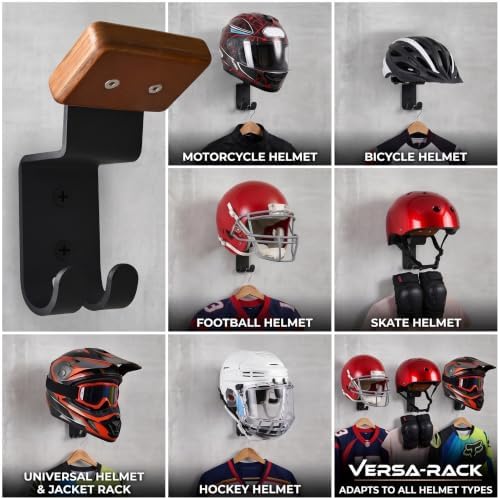Motorcycle Helmet Rack, Heavy Duty Helmet Holder on Wall for Motorcycles Keys Gloves (4) - Image 4