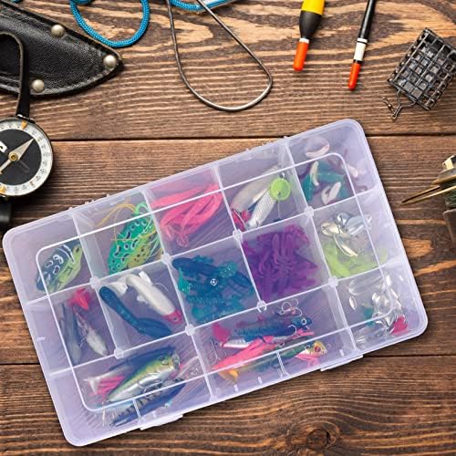 Bead Organizer Storage 2 Pack 15 Grid Clear Plastic Tackle Box Adjustable - Image 5