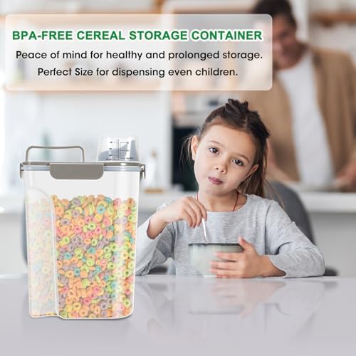 TBMax Airtight Rice Container 10 Lbs, Cereal Dispenser, Pet Cat Dog Food Storage Container, Plastic Kitchen Pantry Food Storage Holder with Cup -Dark Grey - Image 4
