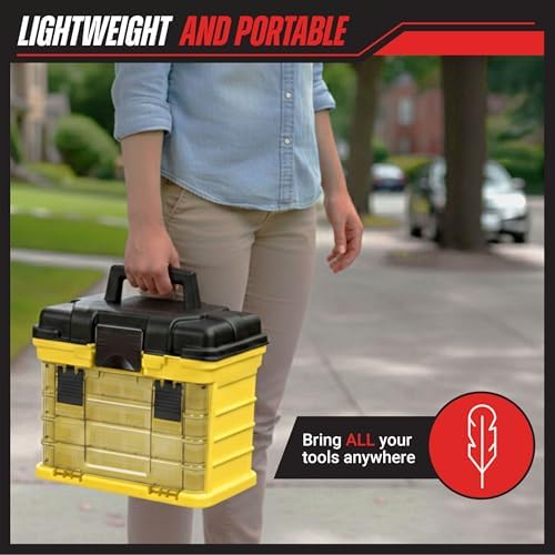 Stalwart Portable Tool Box Small Parts Organizer, Yellow - Image 5