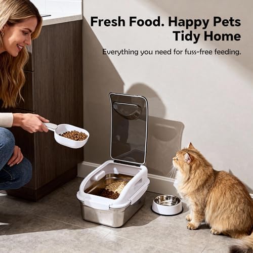 304 Stainless Steel Dog Food Storage Container with Lid for Cat Bird Pet Dry Food Treats, Mouse Proof Small Storage Bin Fits Up To 7 Lbs, Coming With Scoop - Image 7