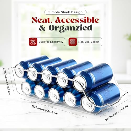 Utopia Kitchen Can Organizer For Pantry - Soda Can Storage Organizer Pantry, Fridge & Freezer Organization - Holds Food & Soup Can (Clear) - Image 2