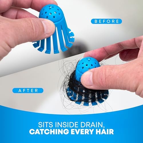 TubShroom Toss 21pk Disposable Bath Tub Drain Strainers - Hair Catcher Snare for Shower Bathtub to Prevent Clogged Drains, Traps Human and Pet Hair, One Year Supply (Blue) - Image 3
