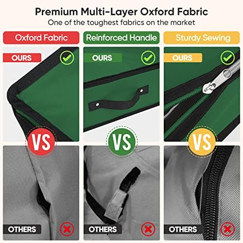 BALEINE Wrapping Paper Storage Organizer, 40" Durable 600D Oxford Fabric Gift Wrap Storage Bag with Flexible Partitions for Ribbon, Holiday Accessories (Green) - Image 5