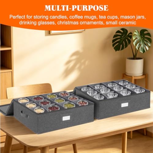 Cup and Mug Storage Box and Dividers 2 Pack, Hard Shell Coffee Mug Storage - Image 4