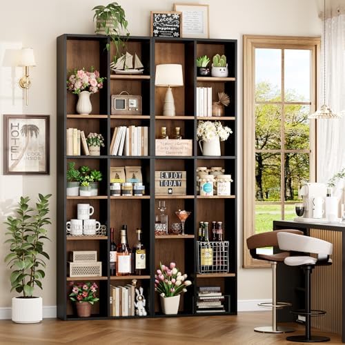 FOTOSOK Bookshelf Bookcase 7-Tier Narrow Bookshelf Tall DVD CD Media Shelf - Image 5