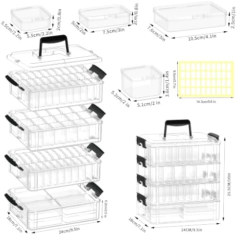 Bead Storage Organizer, 76 Small Containers and Lids, 4 Sizes - Image 3