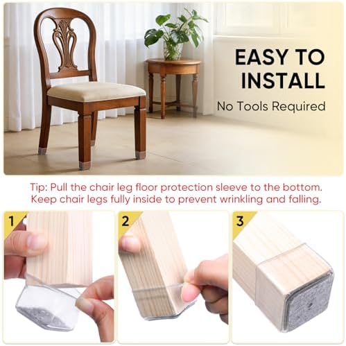 BALEINE 32PCS Silicone Chair Leg Floor Protectors for Hardwood Floors - Image 6