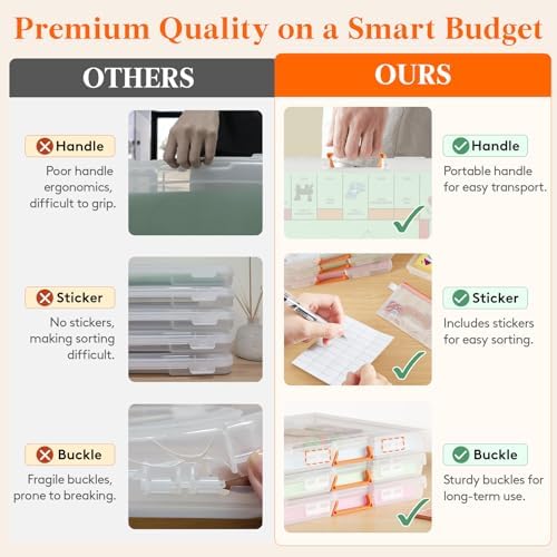 Lifewit Board Game Storage Containers with Handle, 12.2''x10.6'', 8 Pcs - Image 3