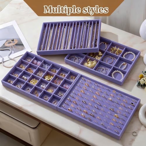 Large Velvet Jewelry Tray Display Drawer Inserts 2 Pack - Image 4