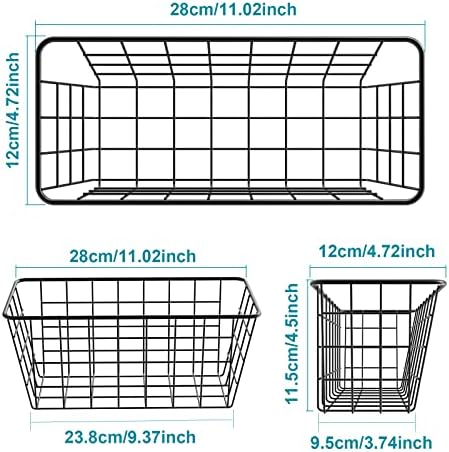 MaraFansie Over the Cabinet Door Organizer Wall Wire Baskets Hanging Kitchen Basket Shelf for Cabinet & Pantry Organization and Kitchen, Bathroom, Bedroom Storage, with Adhesive, 4 Pack - Image 6