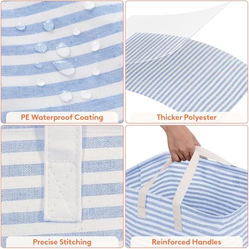 Lifewit 80L Large Laundry Baskets, Laundry Hampers Bags, 2 Pack, Blue - Image 6