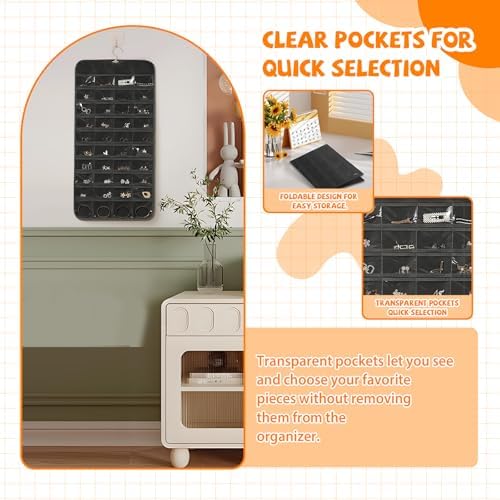 80 Pockets Hanging Jewelry Organizer - Image 6