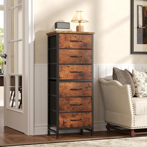 Sweetcrispy Tall Fabric Dresser for Bedroom, 6 Drawer Chest of Drawers - Image 2