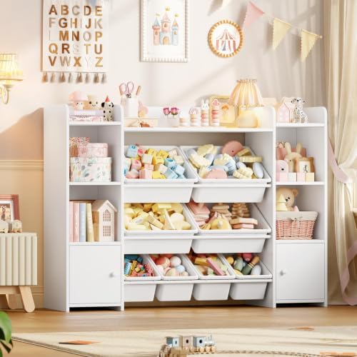 FOTOSOK Toy Storage Organizer with 8 Toy Bins, Kids Toy Storage - Image 6