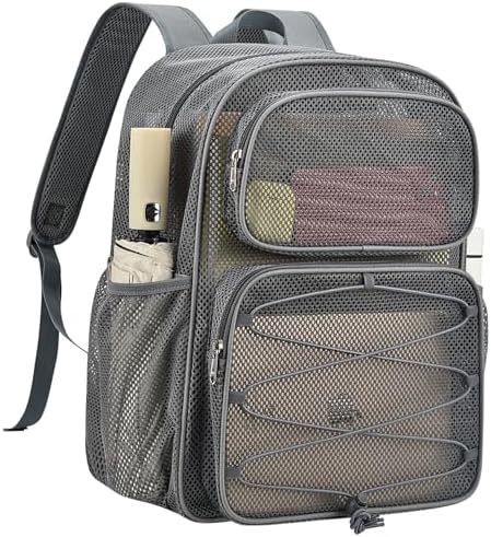 Bagenius Heavy Duty Mesh Backpack, 30L See Through Large Capacity Beach Bag by Bagenius