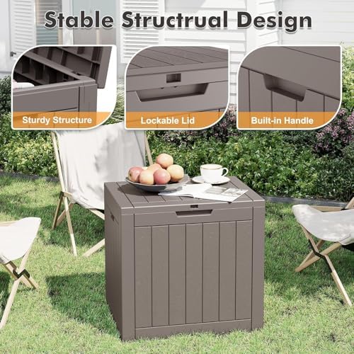 Outdoor Storage Box Waterproof, 32 Gallon Deck Box for Patio-2 Boxes - Image 4