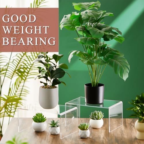 RattanView 2 Pcs 13 Inch Large Clear Acrylic Shelf Riser, 5mm Thick - Image 3