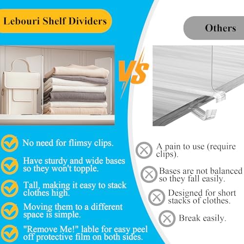 Clear Acrylic Shelf Dividers Closet Organizers for Organization Enthusiasts - Image 2