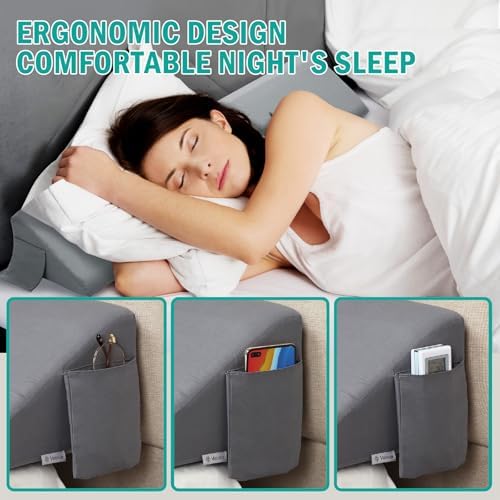 Vekkia Queen Size Bed Wedge Pillow for Headboard Gap,Bed Gap Filler 0-6" - Image 5