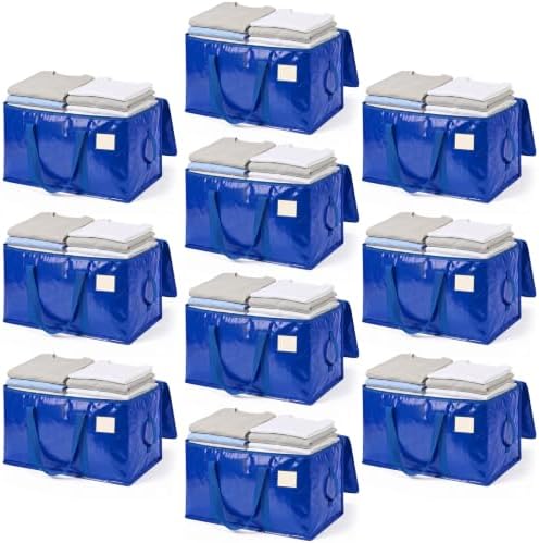Moving Bags Heavy Duty Extra Large 10-Pack, 110 LBS Load Storage Bag, Blue by Unknown