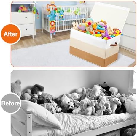 Large Toy Storage Box Chest for Kids, Sturdy Toy Box Bin Baskets with Lid - Image 6