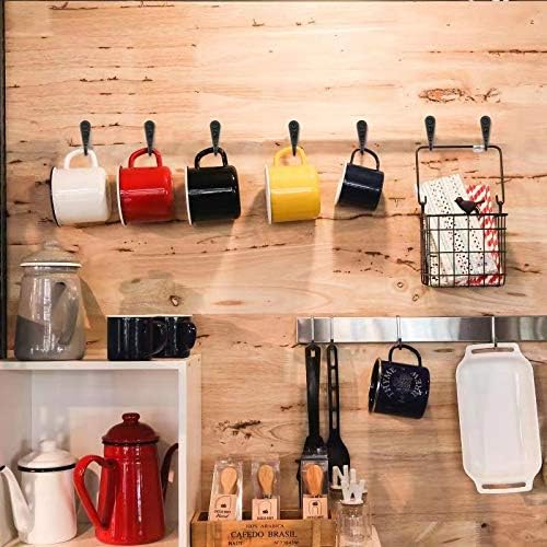 ZAYBOD 25 Pcs Black Wall Mounted Coat Hooks, Hanger Hook with 50 Pieces Screws for Hanging Hat, Towel, Key, Robe, Coats, Scarf, Bag, Cap, Coffee Cup, Mugs - Image 5