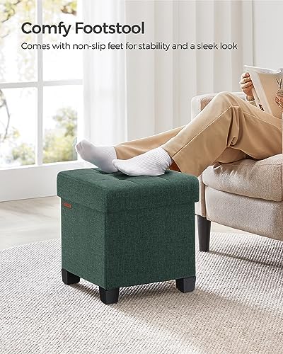 SONGMICS Storage Ottoman, Small Foot Rest, 15 x 15 x 15.7 Inches - Image 5