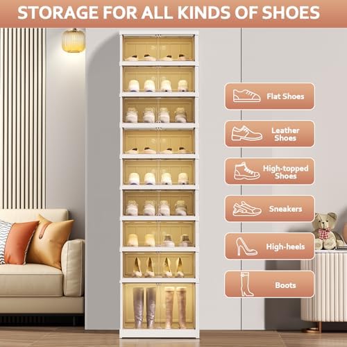 SYNCVIBE Shoe Rack Organizer for Entryway, 9 Tiers, 18 Pairs, 17.3" Wide - Image 5