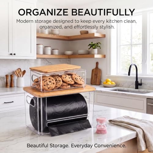 2-Pack Trash Bag Holder for Kitchen, Acrylic Trash Bag Dispenser - Image 6
