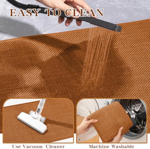 chakme Bathroom Rugs Mat 24x17, Ultra Thin Non Slip Bath Mat Small Quick Dry Absorbent Bath Mat for Bathroom, (Orange, 24"x17") - Image 6
