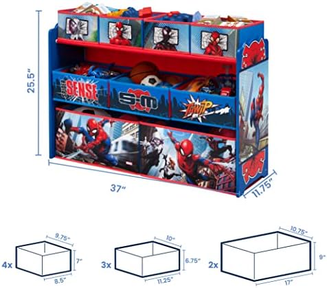 Marvel Spider-Man Deluxe 9 Bin Design and Store Toy Organizer by Delta Children, Greenguard Gold Certified - Image 5
