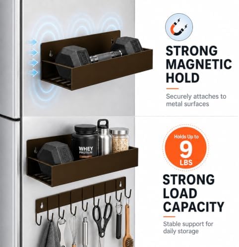 SMRCAD Magnetic Spice Rack 4 Pack with Hook – Heavy-Duty - Image 3