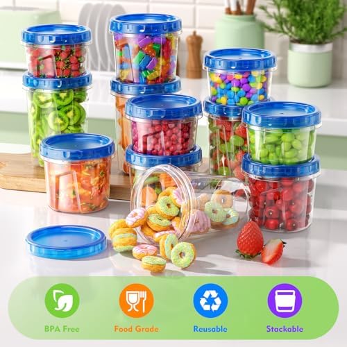 BiuLeon [12 Pack-34oz Freezer Storage Containers, Plastic Soup Containers with Lids, BPA Free Food Storage Containers with Twist Top Lids, Reusable Meal Prep Containers - Image 6