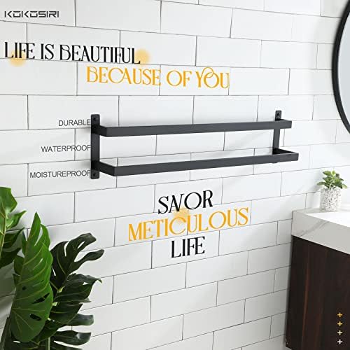 KOKOSIRI Towel Bars Black Bath Towel Holders 32 Inches Bathroom 2-Tiers Ladder Towel Rails Wall Mounted Towels Shelves Rack Stainless Steel, B5008BK-L32 - Image 6