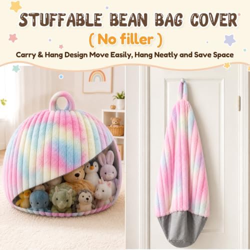 Bean Bag Cover No Filler Stuffed Animal Storage Bean Bag Chair Cover - Image 6