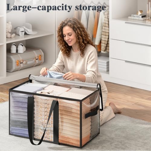 Simple Trending 6 Pack Heavy Duty Moving Bags, 95L Storage Totes, White - Image 3