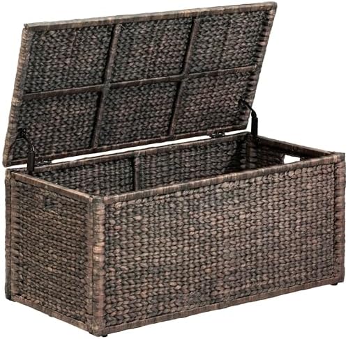 eHemco Wicker Storage Trunk, Brown Wash, 42x20x18.5 by eHemco
