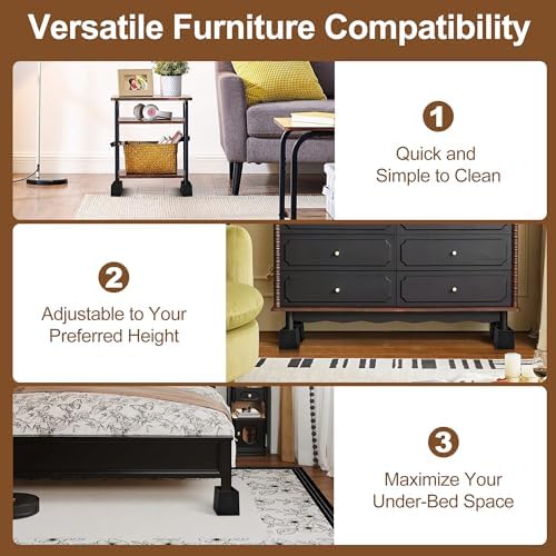 Wooden Bed Risers 5 Inch Heavy Duty, Support 2500 lbs, Black - Image 5