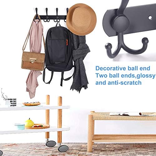 WEBI Coat Rack Wall Mount,Coat Hooks Wall Mount,5 Tri Hooks for Hanging Coats,Wall Coat Hanger,Wall Coat Rack for Clothes,Black - Image 5