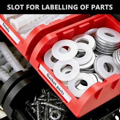 90Pcs Plastic Wall Mounted Storage Bins Parts Rack Nuts And Bolt Bins Organizer For Shop Garage for Screws, Nuts, Bolts, Nails, Beads, and Small Hardware Parts(YELLOW+BLACK, 90) - Image 3