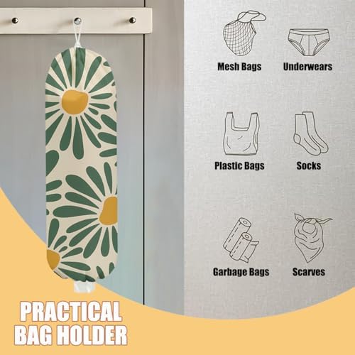 2 Pcs Minimalism Boho Plastic Bag Holder, Wall Mount Grocery Bag Holder - Image 3