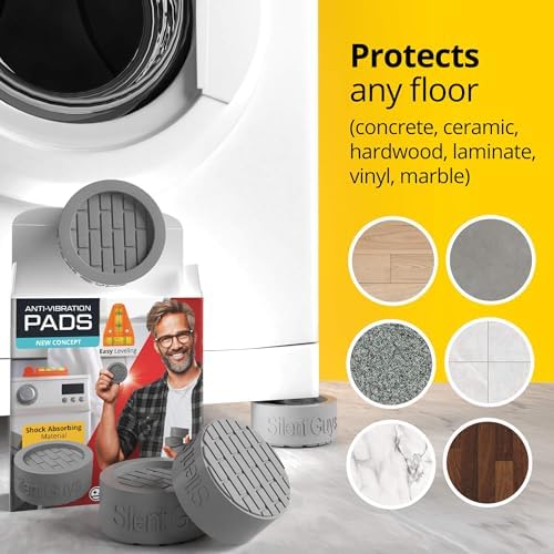 Heavy Duty Anti Vibration Pads for Washing Machine, Grey 4 Pack Washer Feet - Image 6