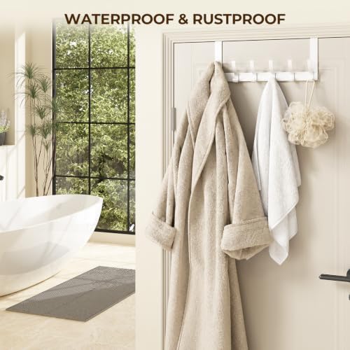 Optish Over The Door Hooks, Door Hanger Hooks for Hanging, Over The Doors Towel Racks for Bathroom with 12 Coat Hook, Coat Rack Bathroom Accessories（2 Pack, White） - Image 6